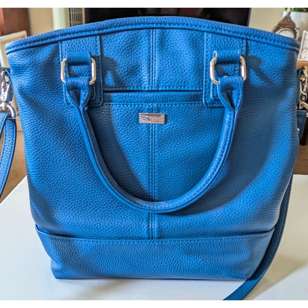 Thirty One Jewell Purse Teal Blue Large Handbag Multi Pocket Retired Business